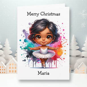 Merriest Christmas Ballerina Kleurplaat Meisje Kaart
