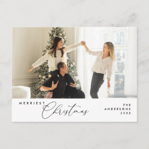 Merriest Christmas Family Foto, Seizoen Groet Briefkaart