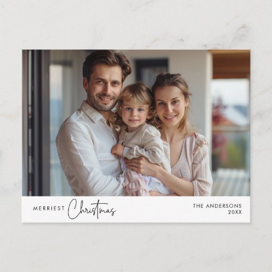 Merriest Christmas Family Foto, Winter Happiness Briefkaart (Voorkant)