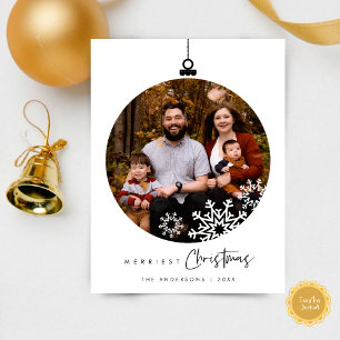 Merriest Christmas Family Foto, Wishes Ball Briefkaart