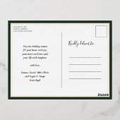Merriest Christmas Modern Groen Goud Script Foto Folie Feestdagen Briefkaart (Achterkant)