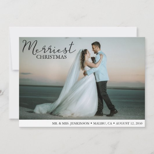 Merriest Christmas Photo Mariage Faire-part (Devant)