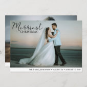 Merriest Christmas Photo Mariage Faire-part (Devant / Derrière)