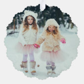 Merriest Christmas Red Photo Holiday Ornament Kaart (Achterkant)