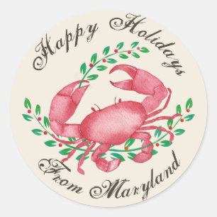 Merriest Christmas van Maryland Crab Ronde Sticker