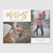 Merriest Faux Foil 2 Photo Carte de Noël magnétiqu (Devant)