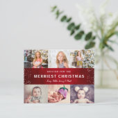Merriest Kerstfeestay Photo Collage Feestdagenkaart (Staand voorkant)