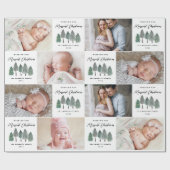 Merriest kerstfoto Collage Pine Trees Cadeaupapier (Vlak)