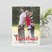 Merriest Kerstkerst holly berry-fotokaart Kaart (Staand voorkant)
