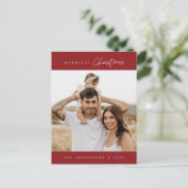 Merriest Kerstmis Familie Foto, Modern Gezellig Briefkaart (Staand voorkant)