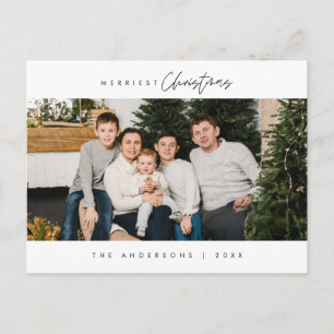 Merriest Kerstmis Familie Foto, Modern Gezellig Briefkaart
