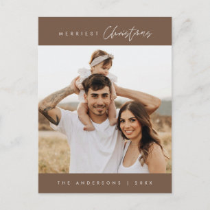 Merriest Kerstmis Familie Foto, Modern Gezellig Briefkaart