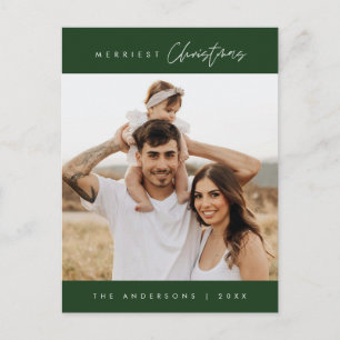 Merriest Kerstmis Familie Foto, Modern Gezellig Briefkaart