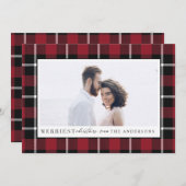 Merriest Noël carte chèque photo (Devant / Derrière)