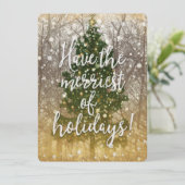 Merriest of Holiday Party Kaart (Staand voorkant)