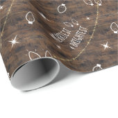 Merriest Rustic Twinkle-kerstlamppatroon Cadeaupapier (Rol Hoek)