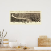 Merrill, WI Panoramic Map - 1883 Poster (Keuken)