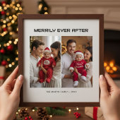 Merrily Ever After Cozy Family Christmas Card Feestdagenkaart