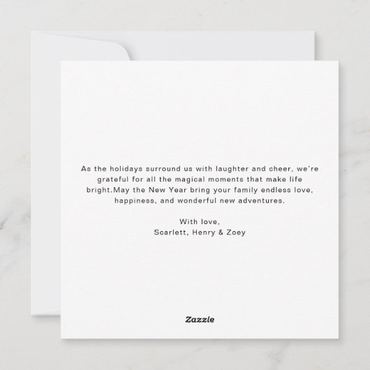 Merrily Ever After Cozy Family Christmas Card Feestdagenkaart (Achterkant)