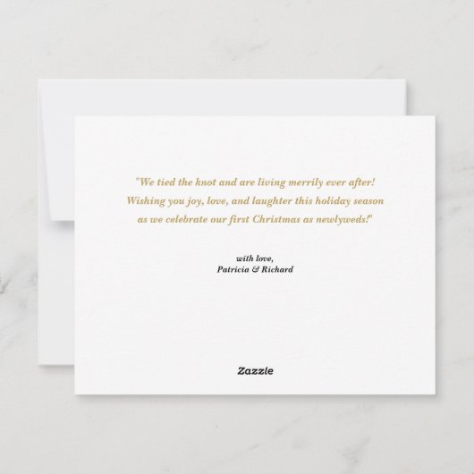 Merrily Jamais après 2 Mariage photo Faire-part (Dos)