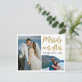 Merrily Jamais après 2 Mariage photo Faire-part (Debout devant)