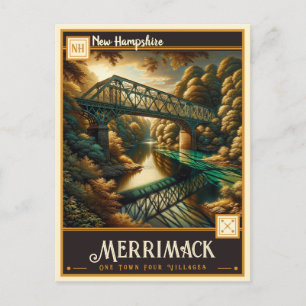 Merrimack, New Hampshire Antiek Briefkaart