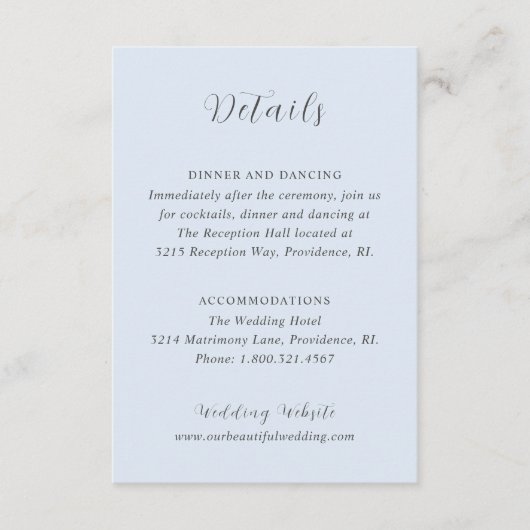 Merrin Sky Elegante bruiloft Informatiekaartje (Voorkant)