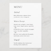 Merrin Zwart-wit Elegante bruiloft Menu (Voorkant)