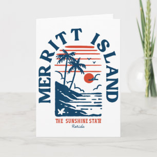 Merritt Island Florida Retro Surfer Vintage Strand Kaart