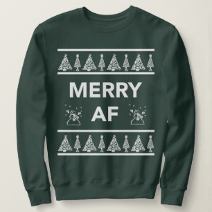 Merry AF Funny Kerstfeestdag Gift Idee Trui