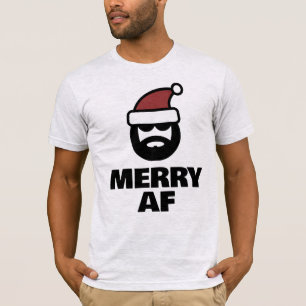 Merry AF grappig Kerstmis t shirt voor jongens