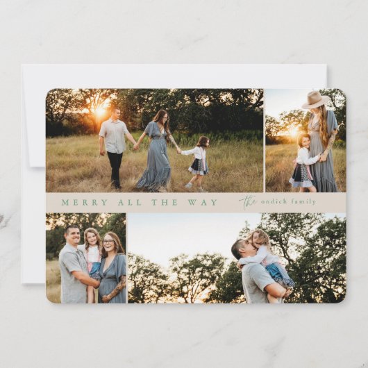 Merry All the Way 4-foto kerst Kaart (Voorkant)