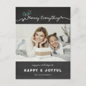 Merry Alles Chalkboard Mistletoes Kerstmis Feestdagenkaart (Voorkant)