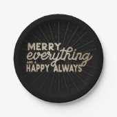 Merry Alles & een Happy Always Holiday Party Papieren Bordje (Voorkant)