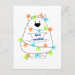 Merry Alles/Funny Holiday Monster Briefkaart