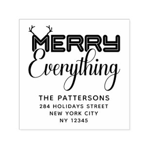 Merry Alles kerstFeestdagen Return-adres Zelfinktende Stempel