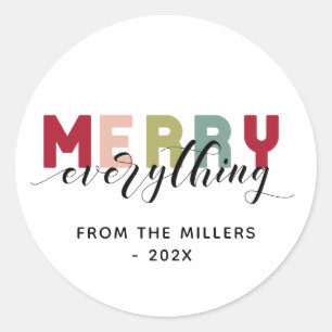 Merry Alles kleurrijke gepersonaliseerde sticker