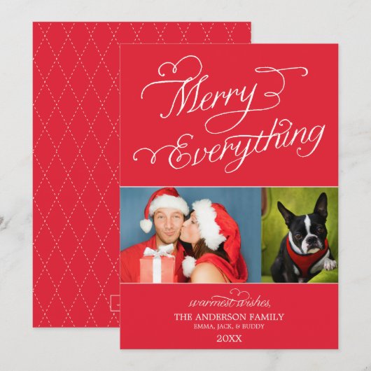 MERRY ALLES SCRIPT | HOLIDAIRE FOTOKAART FEESTDAGENKAART (Voorkant / Achterkant)