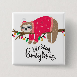 Merry Alles Sleepige sleuf Vierkante Button 5,1 Cm