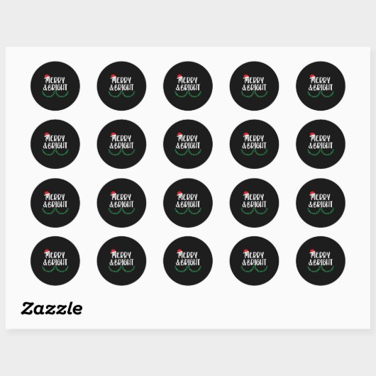 Merry & Bright Moody & Uptight Matching Co Ronde Sticker (Vel)