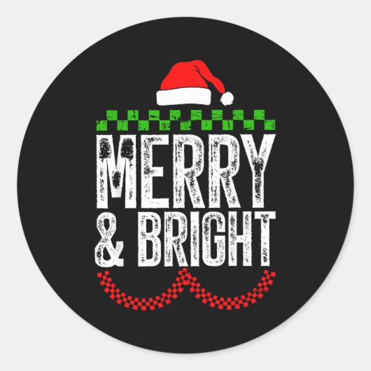 Merry & Bright Moody & Uptight Matching Co Ronde Sticker (Voorkant)