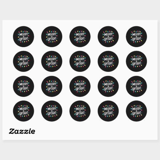 Merry &amp; Bright Moody &amp; Uptight Matching Co Ronde Sticker (Vel)