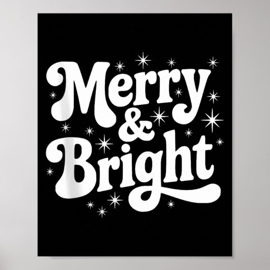 Merry &amp; Bright Retro Christmas Groovy Holiday  Poster (Voorkant)
