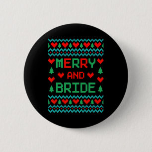 Merry And Bride Bachelorette Party Lelijk Kerstfee Ronde Button 5,7 Cm