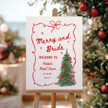 Merry and Bride Holiday Bridal Shower Welcome