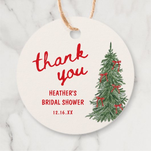 Merry and Bride Whimsical Holiday Bridal Shower Bedankjes Labels (Achterkant)