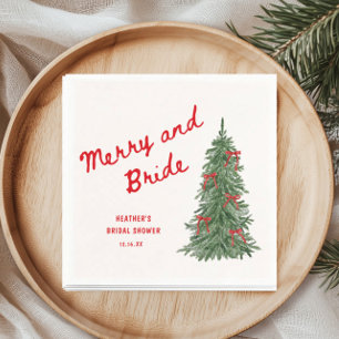 Merry and Bride Whimsical Holiday Bruidsbruiloft Servet