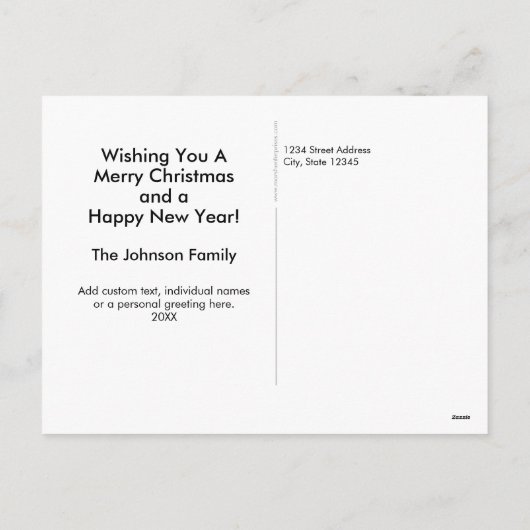 Merry and Bright Bold Modern Photo - blauw Feestdagenkaart (Achterkant)