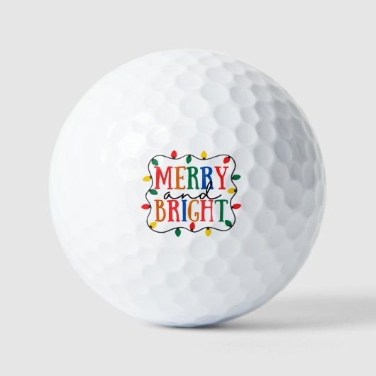 Merry And Bright Christmas Golfballen (Voorkant)