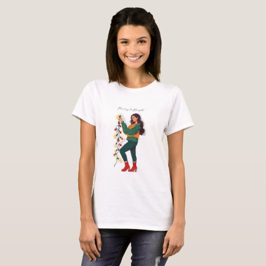 Merry and Bright Christmas Lights Shirt (Voorkant volledig)